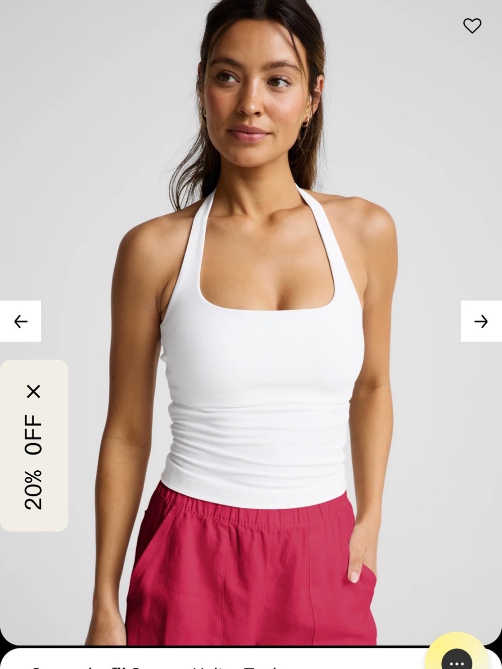 Beyond Yoga spacedye square Halter Tank top white L